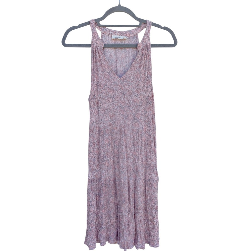 Millibon USA Floral Tiered Crinkle Mini Dress Red Blue Small ID31844A